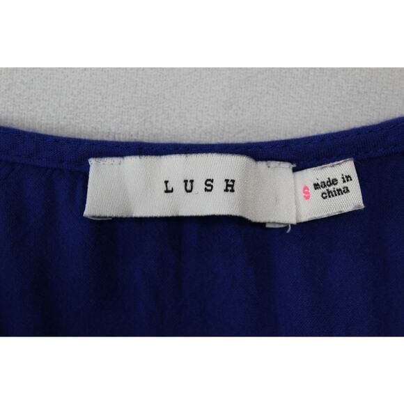 Lush Blue Floral Embroidered Sleeveless Tank Top Small Boho Festival Summer - Picture 4 of 6